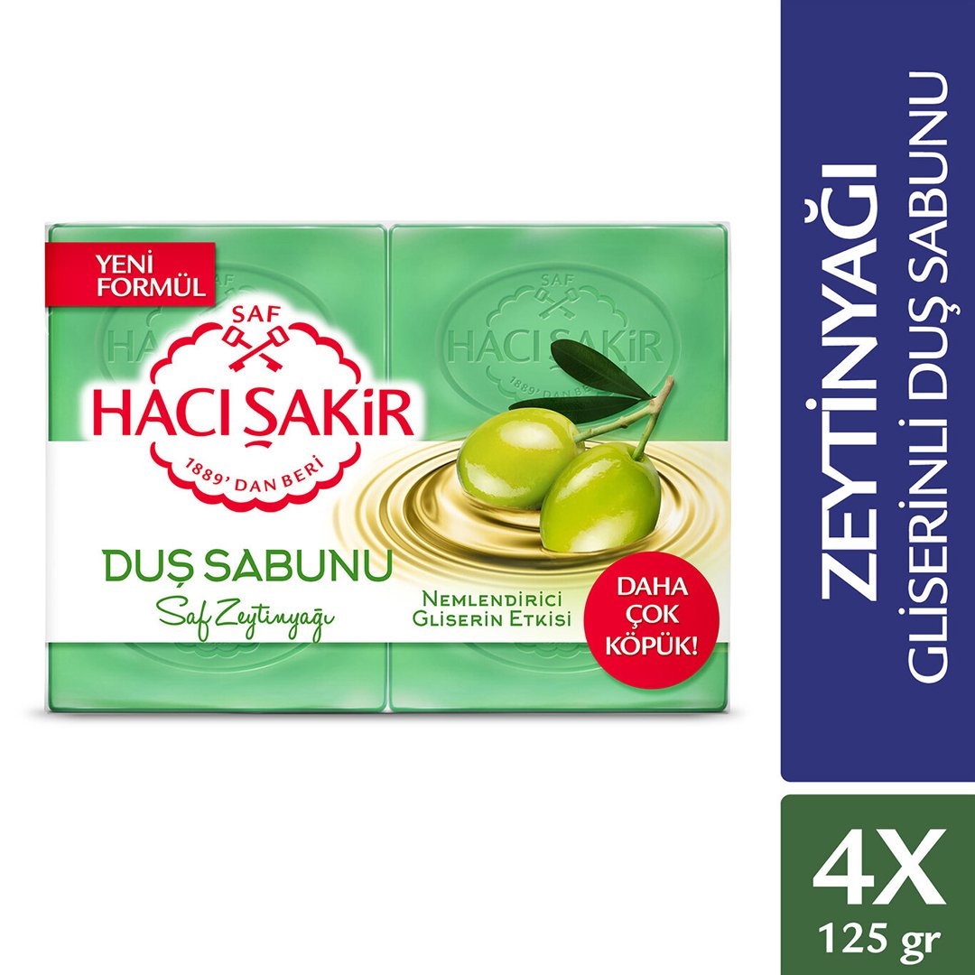 Hacı Şakir Gliserin Zeytinyağı Duş Sabunu 4X125 Gr