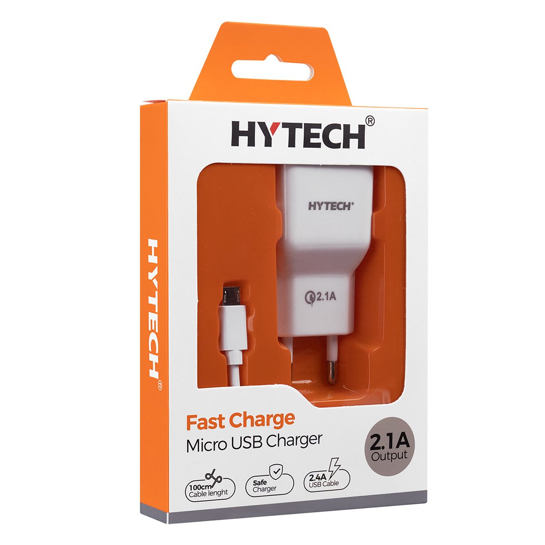 Hytech HY-X20 Micro Usb 2.1A Hızlı Şarj Beyaz Kablo + Ev Şarj Adaptör