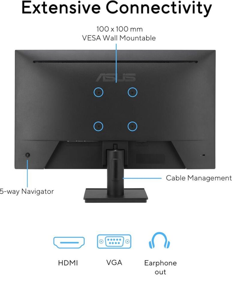 Asus 27'' VA279HG IPS 1920x1080 1ms 120Hz 300cd VESA 3YIL Monitör