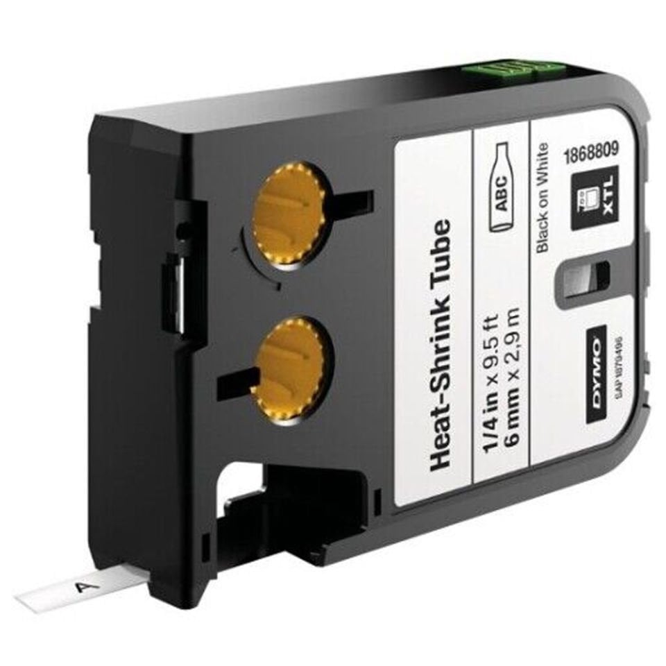 Dymo XTL Isıyla Küçülen Etiketi 6 MM x 2.7 M Beyaz/Siyah