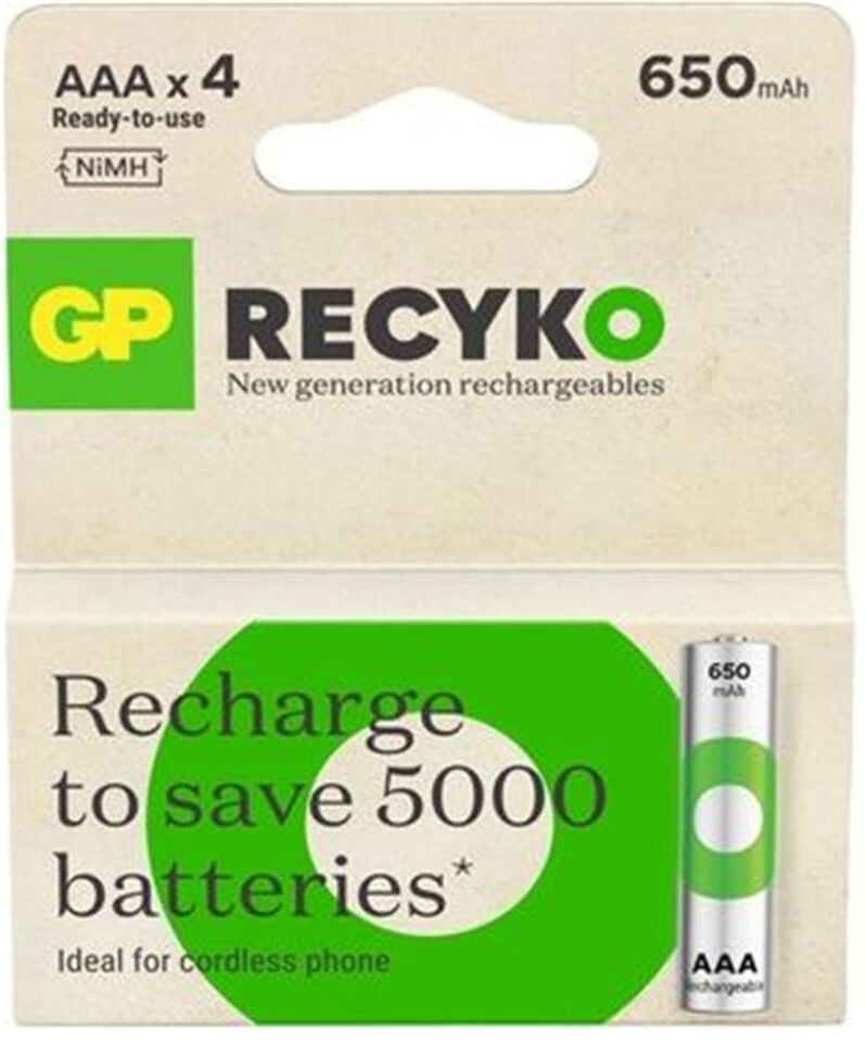 GP AA 1300 mAh Şarjlı Recharge Kalem Pil 4'lü Paket GP1300AAHVC-2TLB4