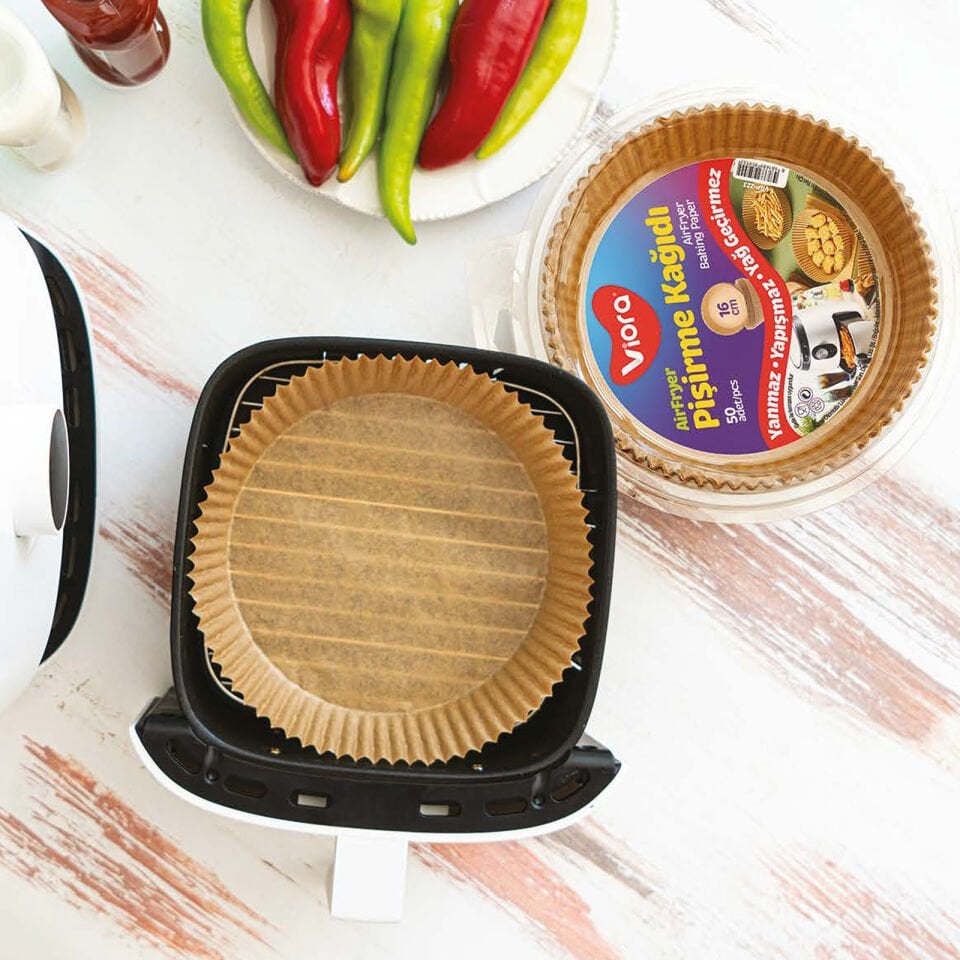 Viora VRP 224 20 cm Yuvarlak Airfryer Pişirme Kağıdı 50 Adet