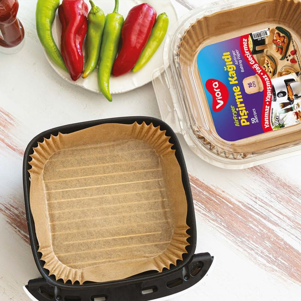 Viora VRP 226 20 cm Kare Airfryer Pişirme Kağıdı 50 Adet