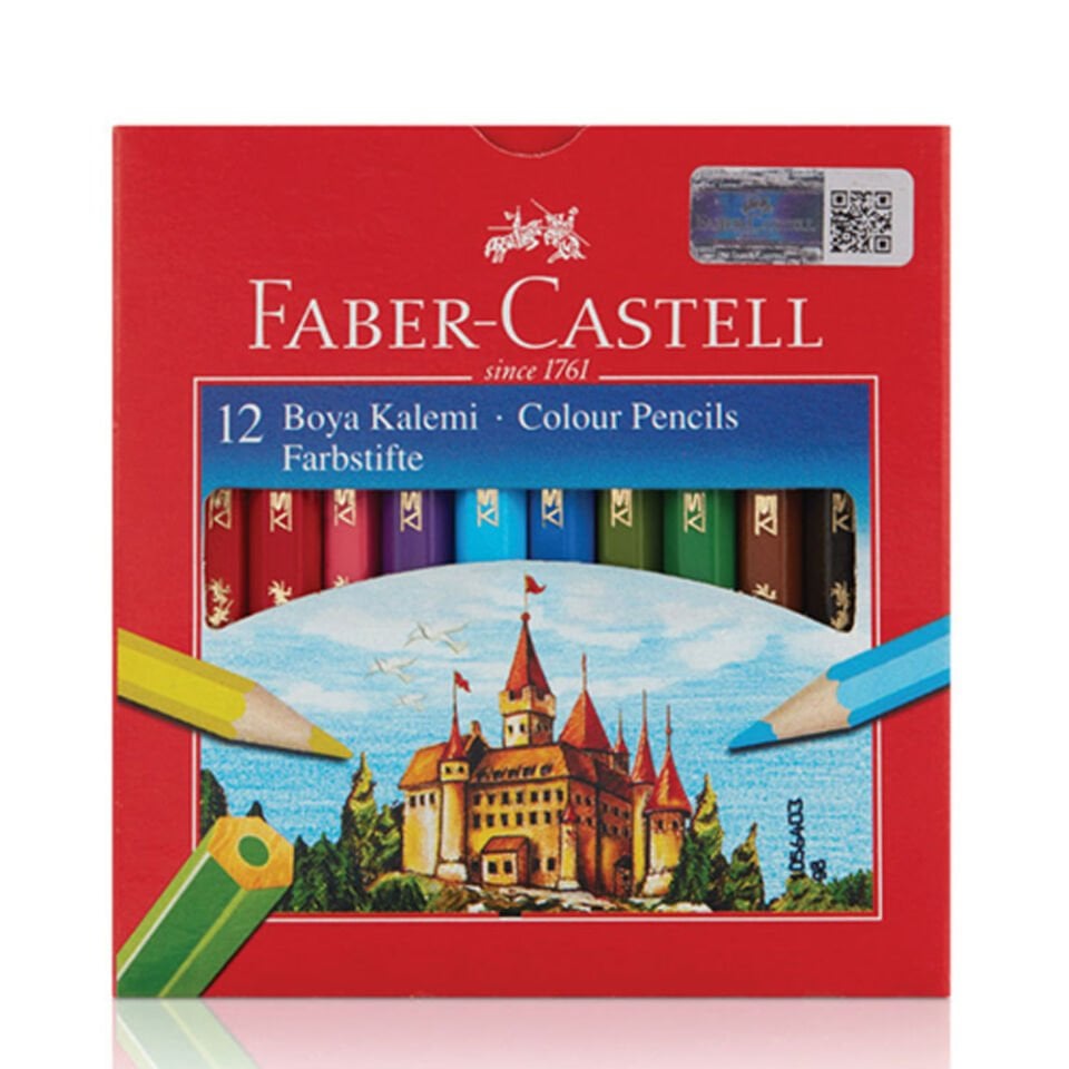 Faber-Castell Karton Kutu Kuruboya kalemi 12 Renk Yarım Boy