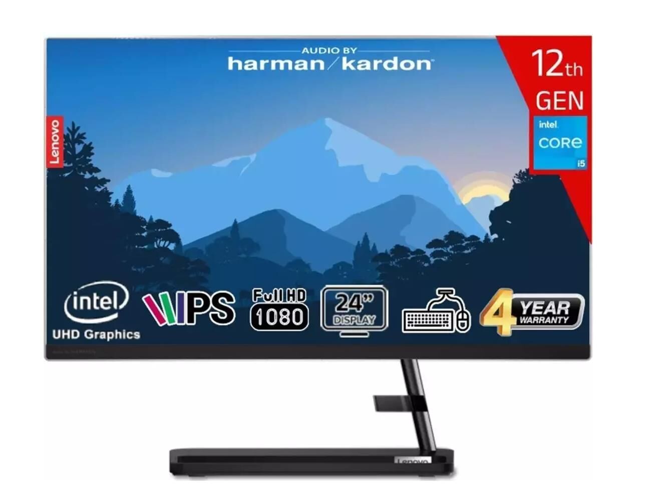 Lenovo Ideacentre F0GH01GCTR I5-12450H 16GB 512GB SSD  23.8'' Fhd IPS Siyah FreeDOS AIO Bilgisayar