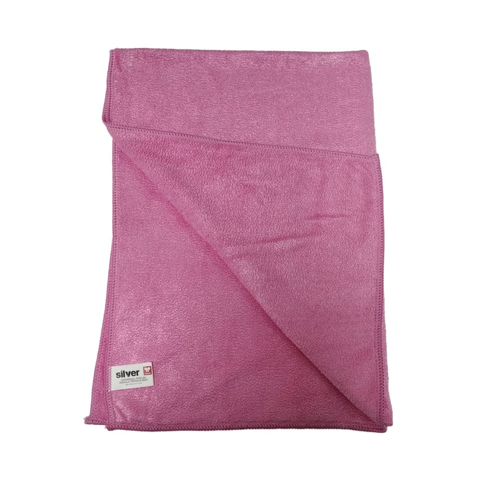 Silver Home Universal Parlak Doku Mikrofiber 50x70cm Temizlik Bezi Pembe