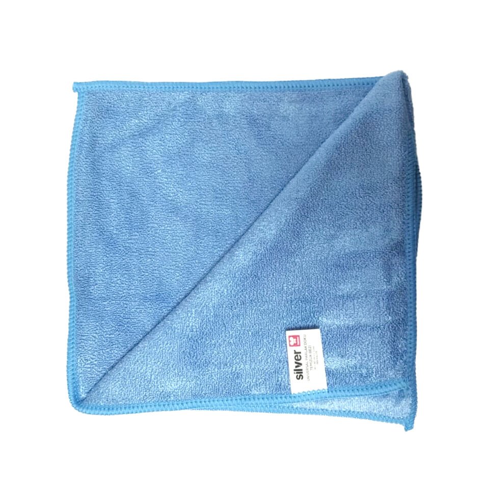 Silver Home Universal Parlak Doku Mikrofiber 40x40cm Temizlik Bezi Mavi