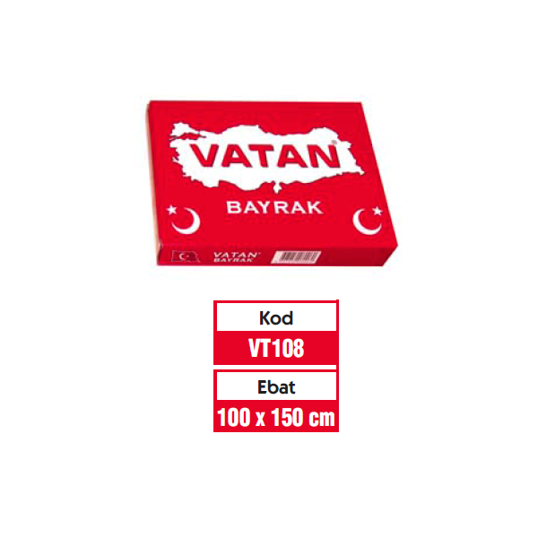 Vatan Türk Bayrağı Polyester 100x150 VT108