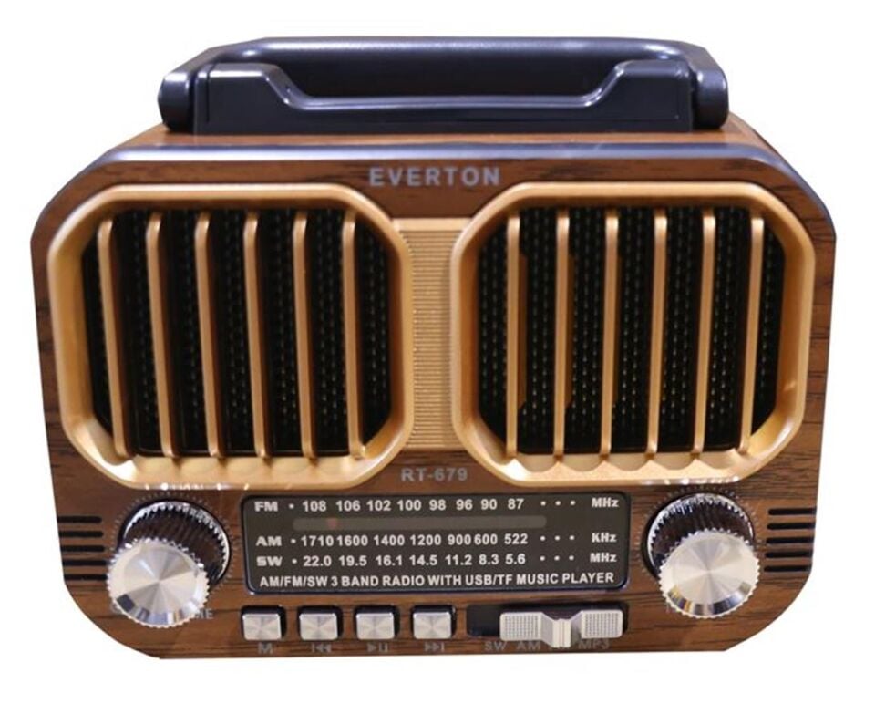 Everton RT-679  Bluetooth-USB-SD-FM Şarjlı Solarlı  Nostaljik Radyo