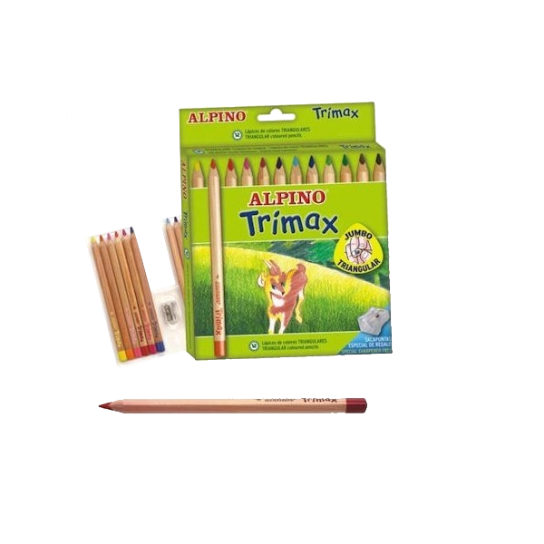 Alpino Kuru Boya Trimax Karton Kutu Jumbo Tam Boy Üçgen 12 Lİ AL000113