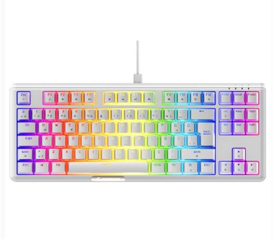 Rampage CLAW Beyaz RED SWITCH Mekanik Gaming Oyuncu Klavye Rainbow TKL