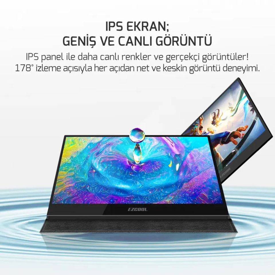 Ezcool 15.6'' Lite E15 60Hz Fhd Portable Taşınabilir Monitör (Sıfır Ölü Piksel Garantili)