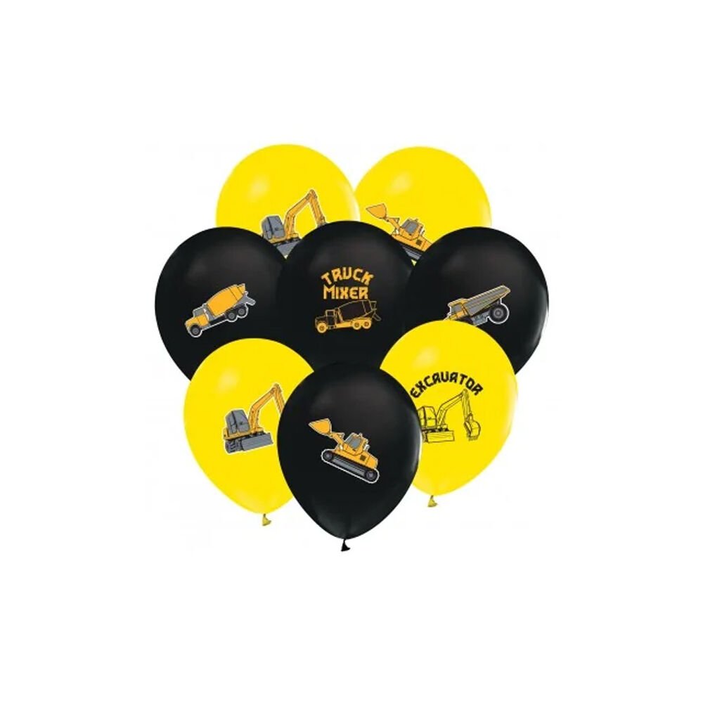 Balonevi Balon 4+1 İnşaat Baskılı 12'' 8 Li