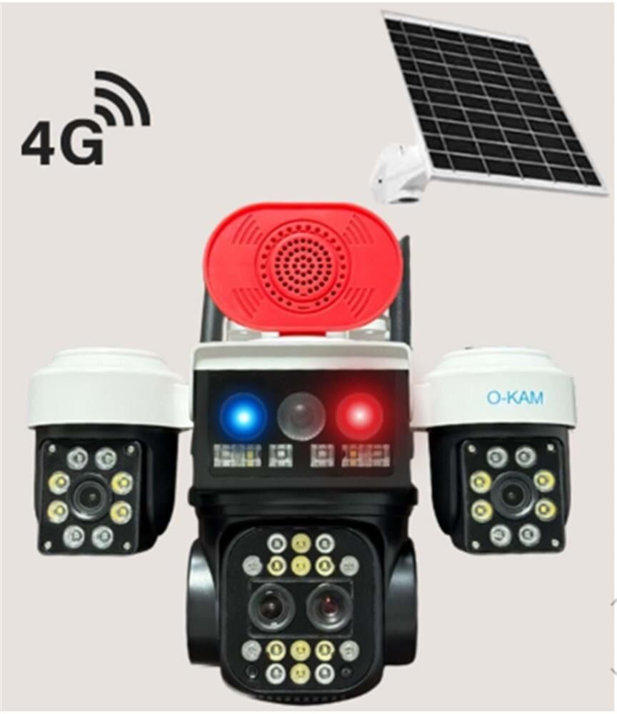 OKam O-KAM 5051 3 LENS 10X OPTİK ZOOM 4G SOLAR RED SPEAKER PTZ KAMERA