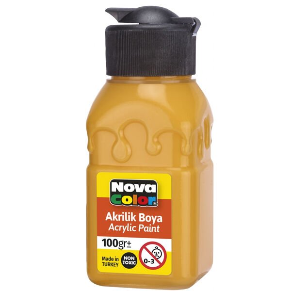 Nova Color Akrilik Boya Şişe 100 CC Güneş Sarısı NC-2022