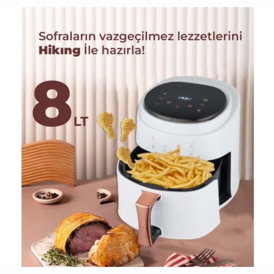 Hiking Haf-507 Airfryer Az Yağlı Fritöz 8 Litre Beyaz