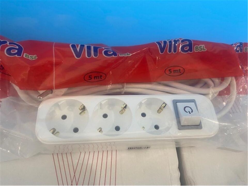 Vira 3lü 3mt Anahtarlı Topraklı Priz