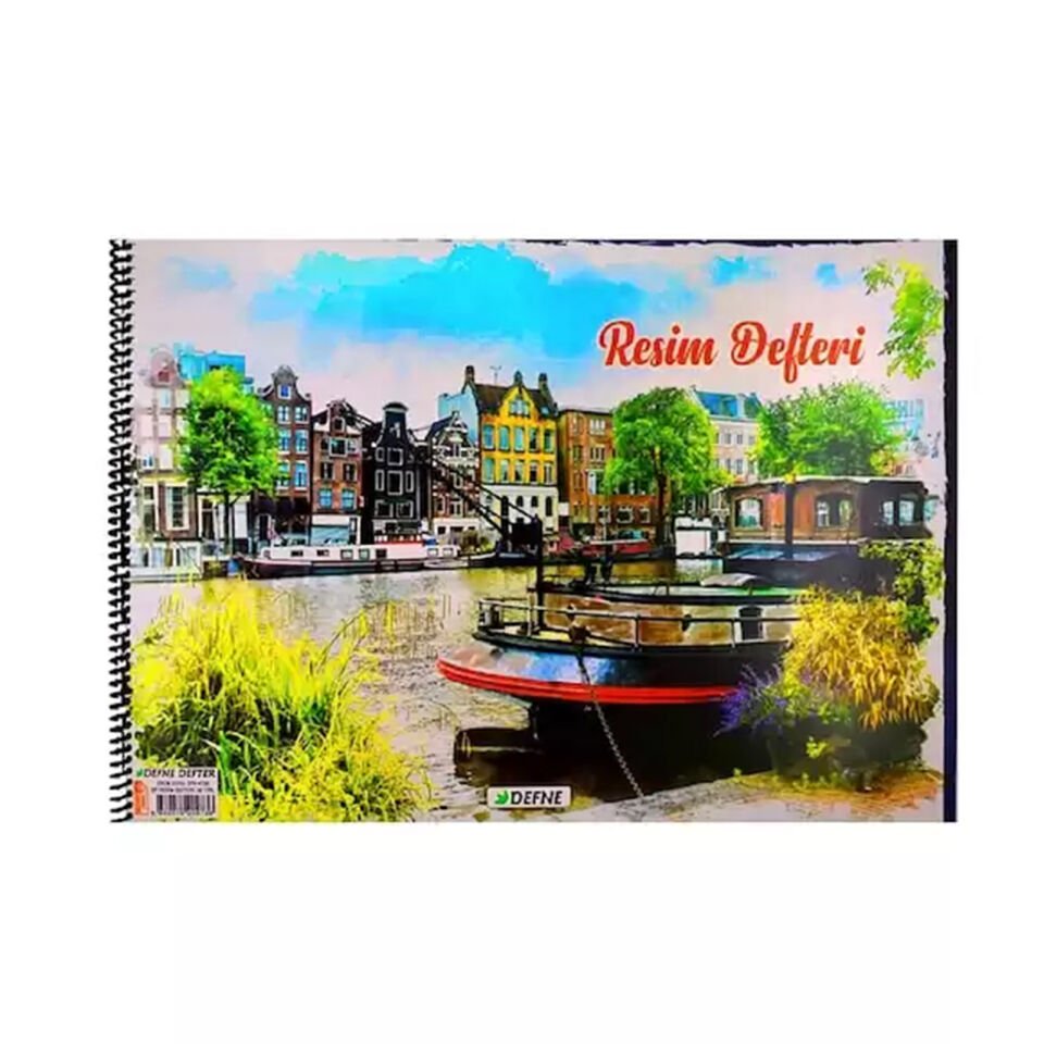 Defne Resim Defteri Çok Amaçlı Spiralli Karton Kapak 38x48 DFN-5061