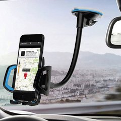 HYTECH HY-XH20 Vantuz + Braketi 360 Derece Siyah-Mavi Telefon Tutucu