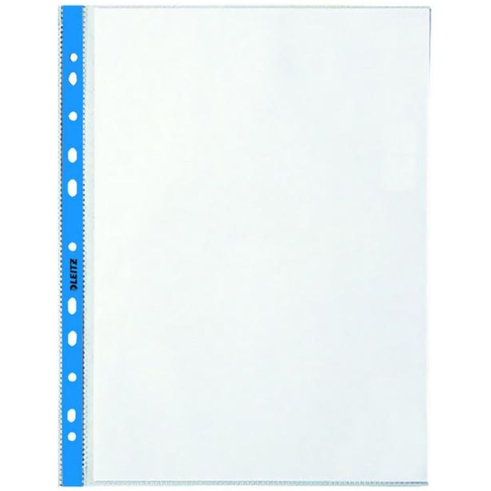 Leitz Poşet Dosya Kristal Mavi Kenarlı A4 100 Lü 4700