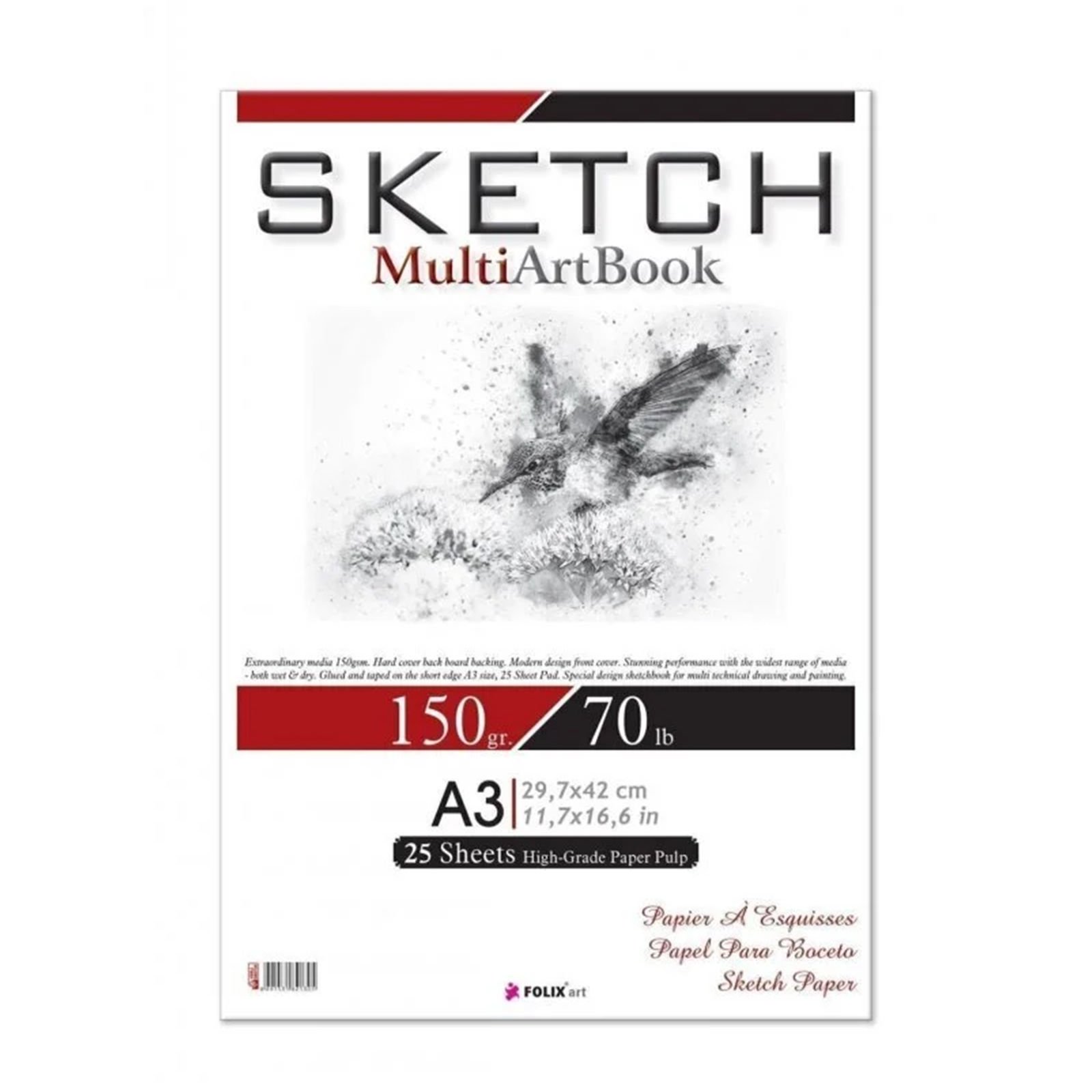 Folix Sketch Multi Art 150 Gr A3 25 Yaprak Defter