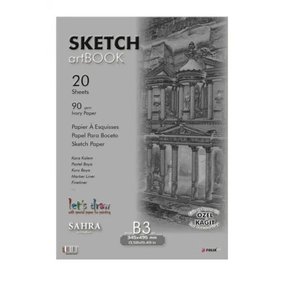 Sahra Bloknot Tutkallı Ivory Kağıt 34,5x49,5 CM 90 GR