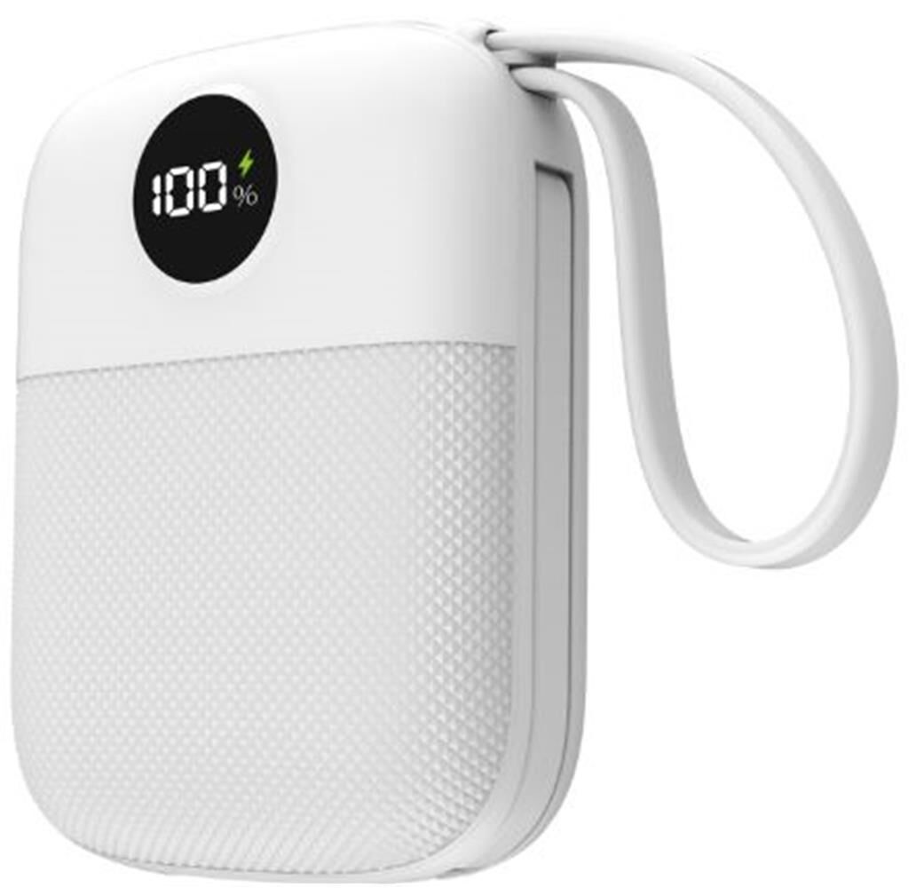 S-link MP110 10000mAh PD22.5W Type-C+Lightning Kablolu Beyaz  Pil Şarj Cihazı Powerbank