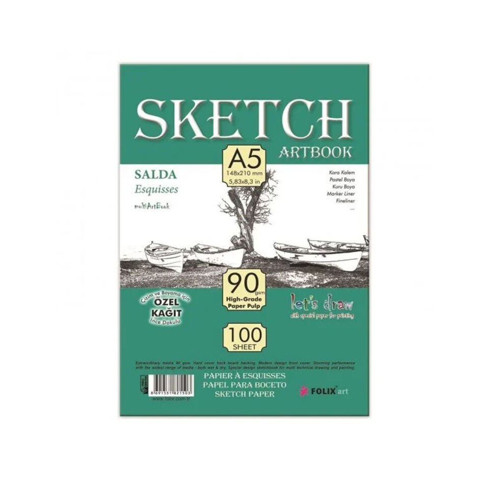 Salda Bloknot Sketch Tutkallı A5 90 Gr 100 Sayfa 821503