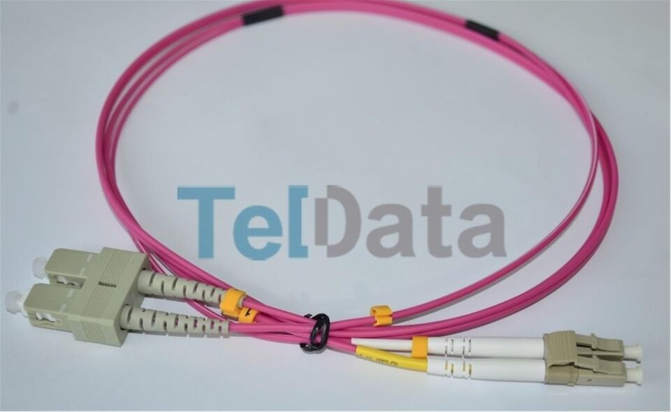 TELDATA TLD-SCLCOM41 SC-UPC-LC-UPC MM DX OM4 1 METRE FIBER OPTIK PATCHCORD