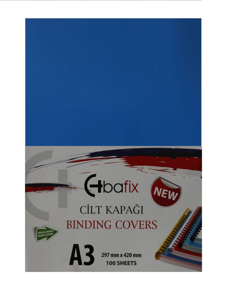 Bafix Cilt Kapağı Plastik Opak A3 160 MIC Mavi