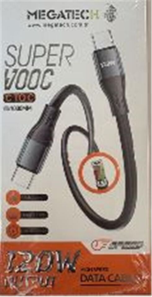 Megatech MT-120T Hasır 120W Type-C To Type-c Data Kablosu