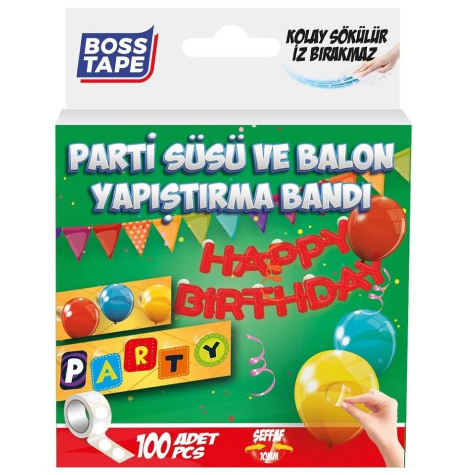 Boss Tape Bt-05017 Parti Süsü Balon Yapıştırma Bandı