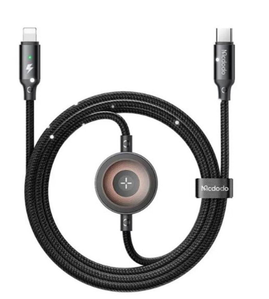 MCDODO CA-2580 60W 1 TYPE-C VE 1 WATCH KABLOSUZ ŞARJ KABLOSU- SİYAH