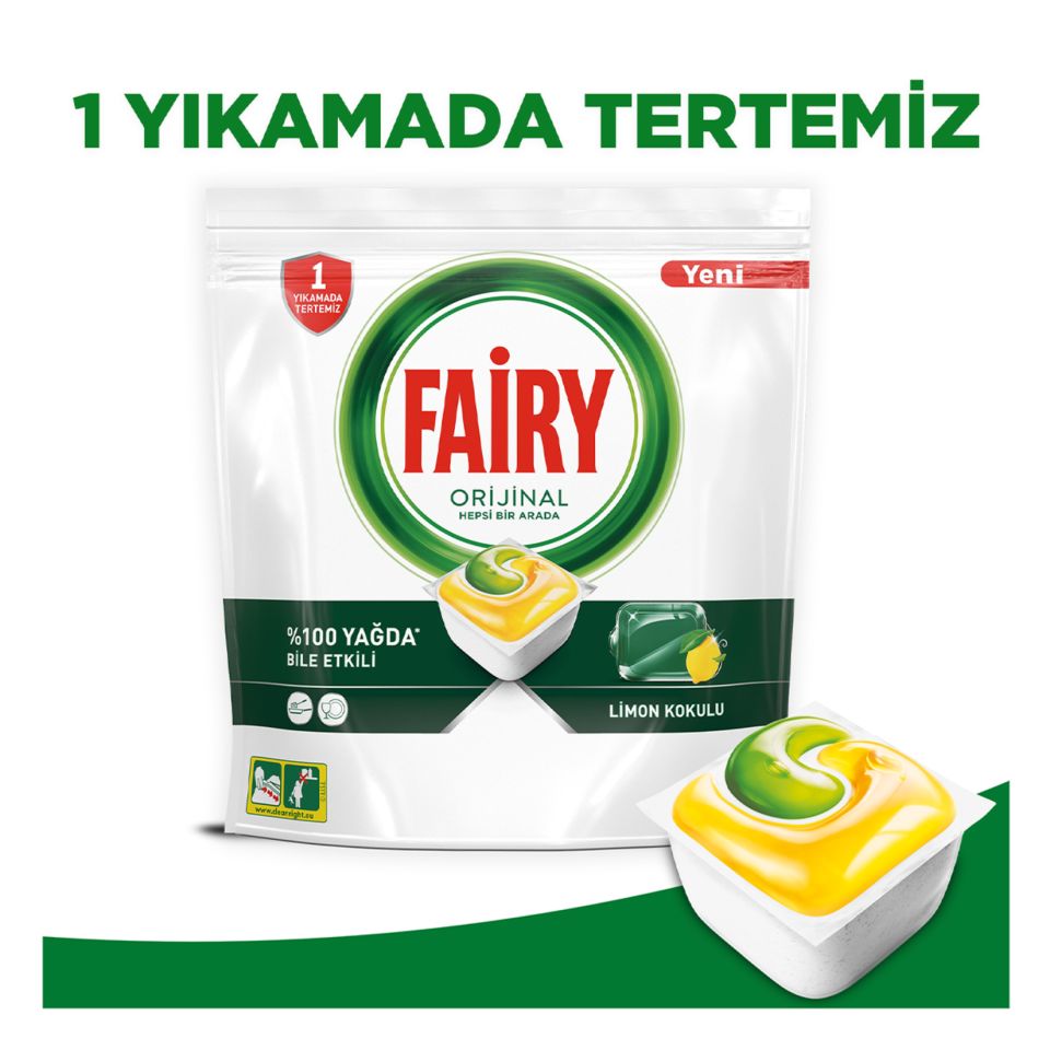 Fairy Hepsi 1 Arada Limon Kokulu 50 Kapsül Yıkama