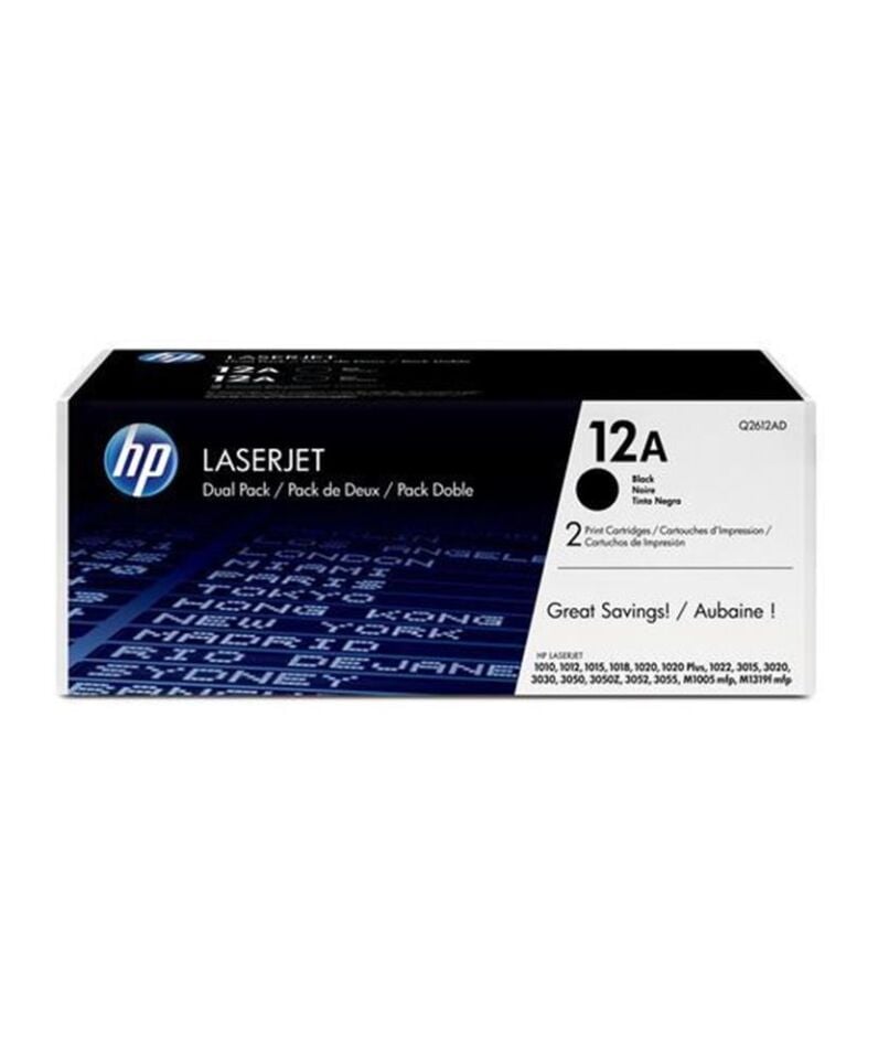 HP 12AD Black Siyah 2.000 Sayfa Çiftli Toner Q2612AD