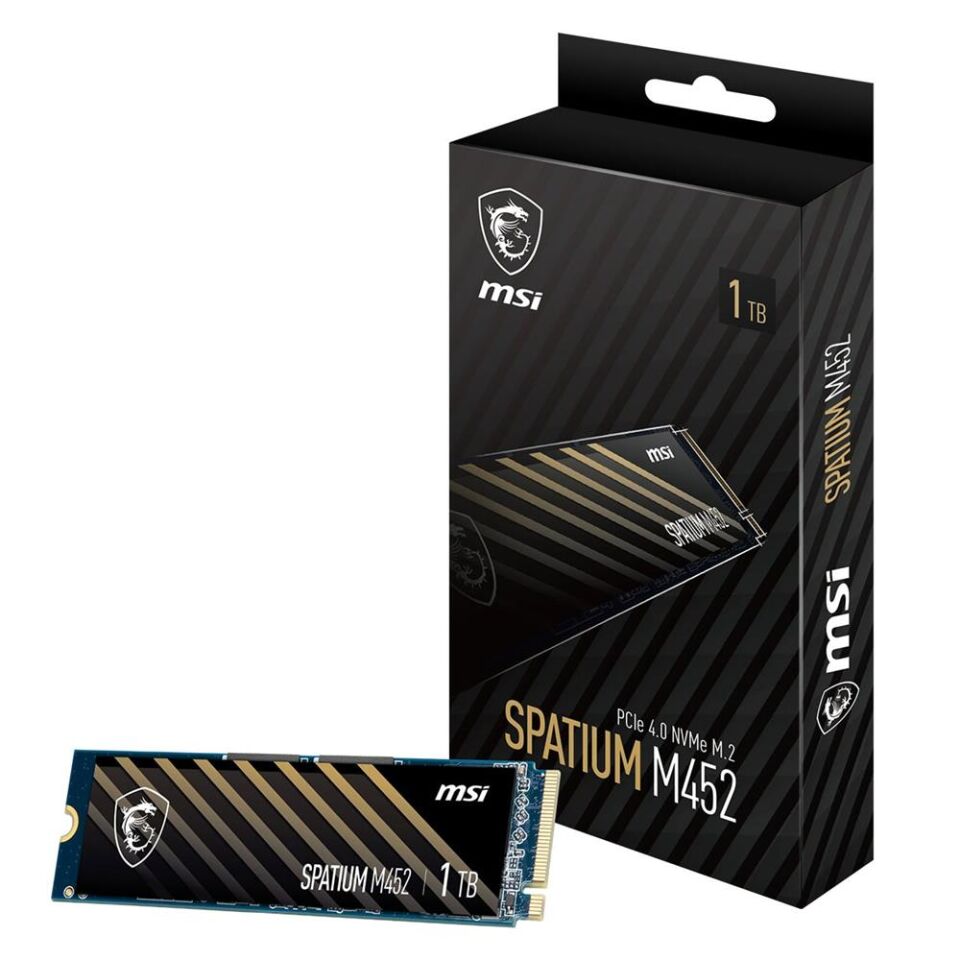 Msi 1TB Spatium M452 3600-3100MB-s PCIe Gen 4.0 NVMe M.2 SSD Disk