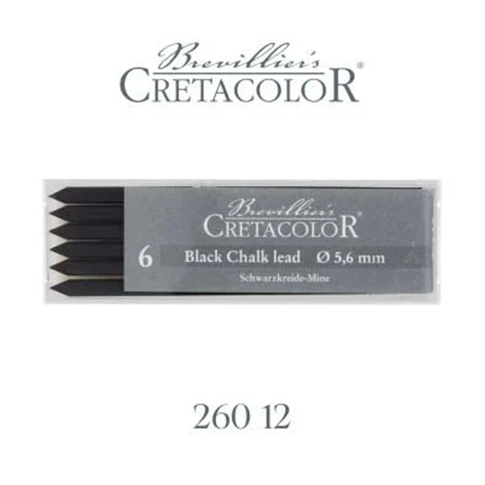 Cretacolor Black Pastel Medium Siyah Tebeşir Portmin Uç 5,6mm 6Lı 26012