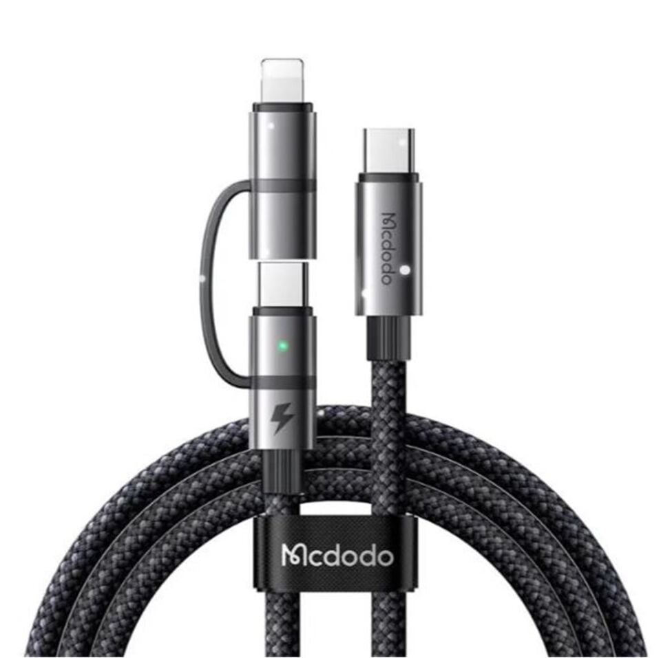 MCDODO CA-0450 LIGHTNING PD 36W - TYPE-C 100W DESTEKLİ2 Sİ BİR ARADA ŞARJ KABLOSU 1.2M