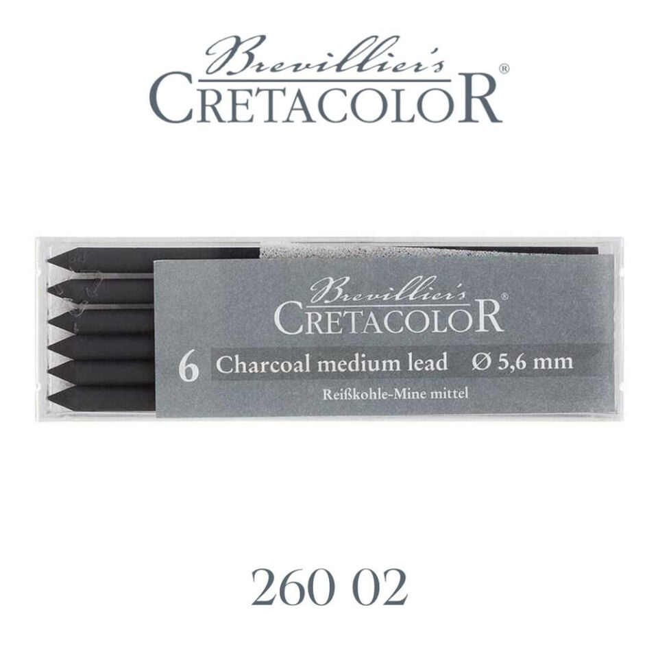 Cretacolor Charcoal Medium Kömür Portmin Uç 5,6mm 6Lı 26002