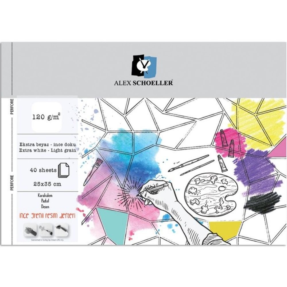 Alex Schoeller Spiralli Resim Defteri 25x35 Cm.120 Gr 40 Lı Alx-0770