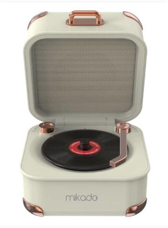 Mikado MD-62BT 5W 1200mAh Krem TF Kart + Bluetooth Destekli Klasik Retro Müzik Kutusu