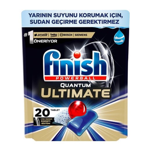 Finish Powerball Quantum Ultimate Bulaşık Makinesi Tableti 20'li
