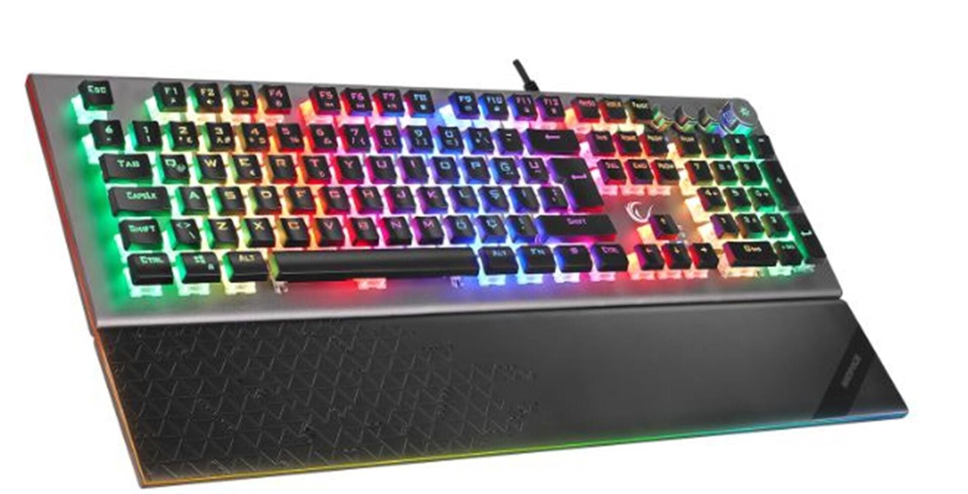 Rampage KB-R101 IMPRESSIVE Gri-Siyah USB RGB Aydınlatmalı İnce Tasarım Red Switch Oyuncu Klavyesi