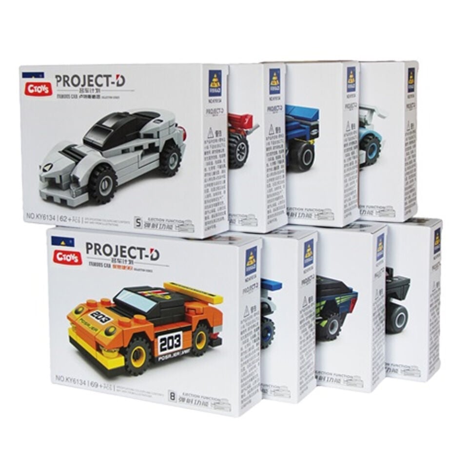 Ctoy Oyuncak Lego Yarış Arabaları Seti 8 Li Stand CTOY-KY6134
