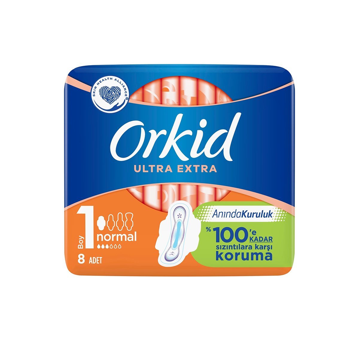 Orkid Ultra Extra 1 Numara Normal Boy Hijyenik Ped Tekli Paket 8'li