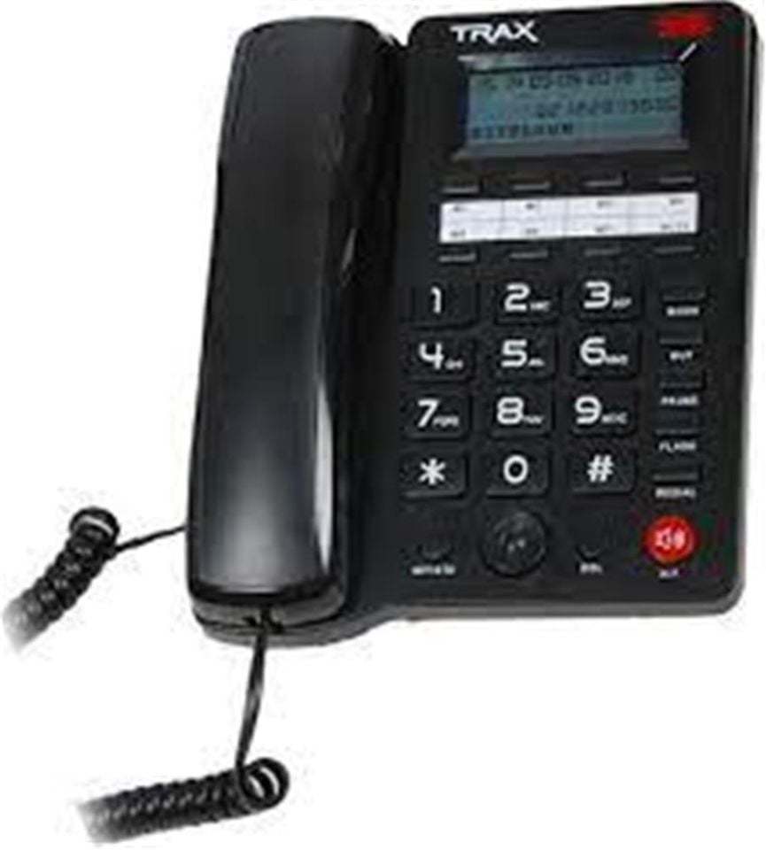 TRAX TC605 Siyah PB 16 Haneli LCD Ekran Handsfree Pilsiz Çalışma  Masa Üstü Telefon