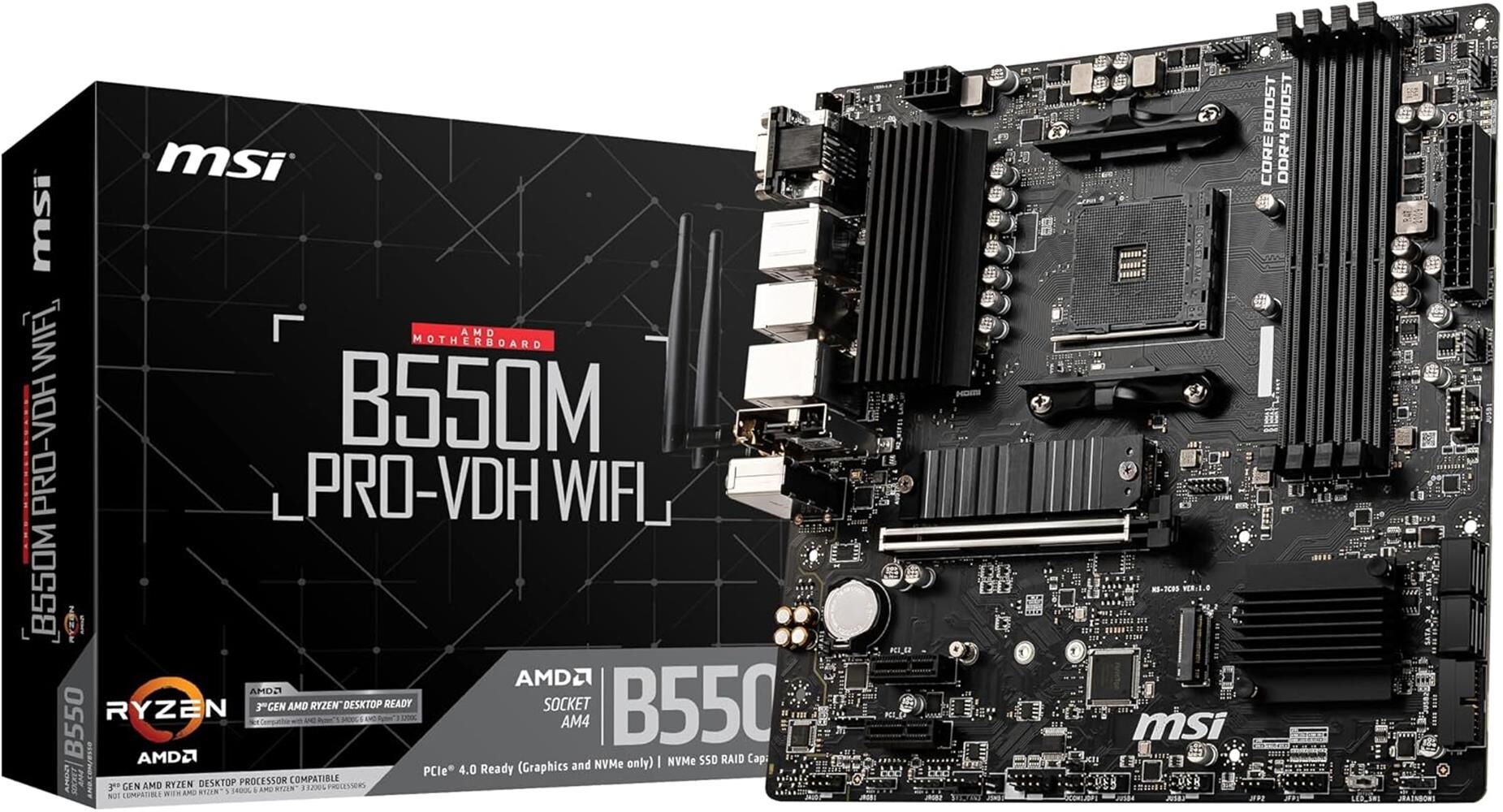 Msi B550M PRO-VDH WiFi 4400mhz(OC) M.2 AM4 mATX Anakart