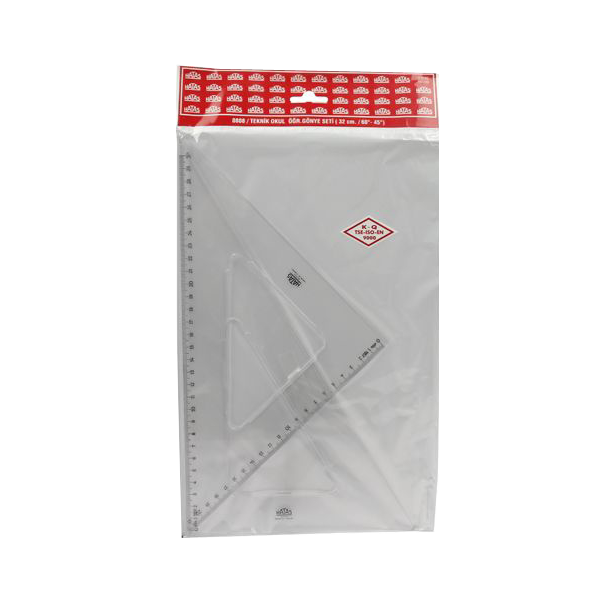 Hatas Öğrenci Gönye Seti 45-60 Derece Plastik 32 CM 0808