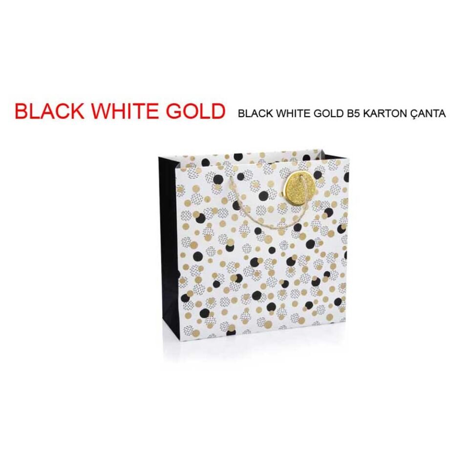Gıpta Karton Çanta Siyah Whıte Gold B5