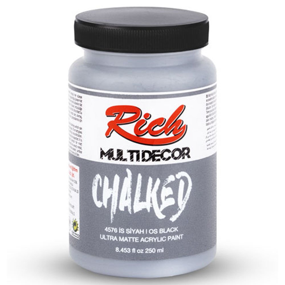 Rich Akrilik Boya Multi Decor Chalked 250 CC İs Siyah 4576
